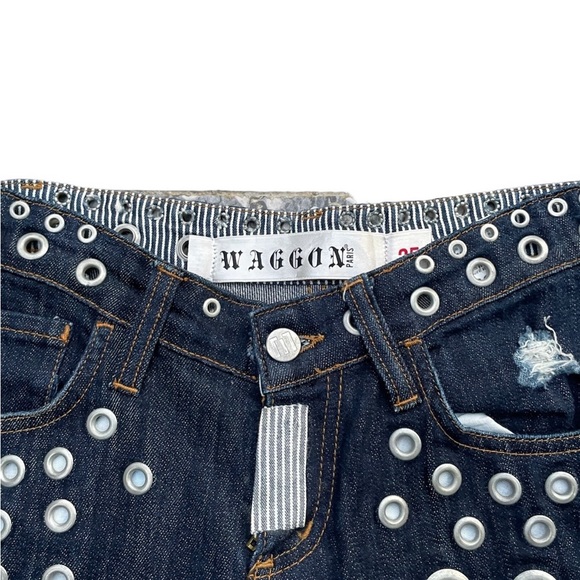 WAGGON Paris Custom embellished eyelet and patch jeans - Picture 8 of 16